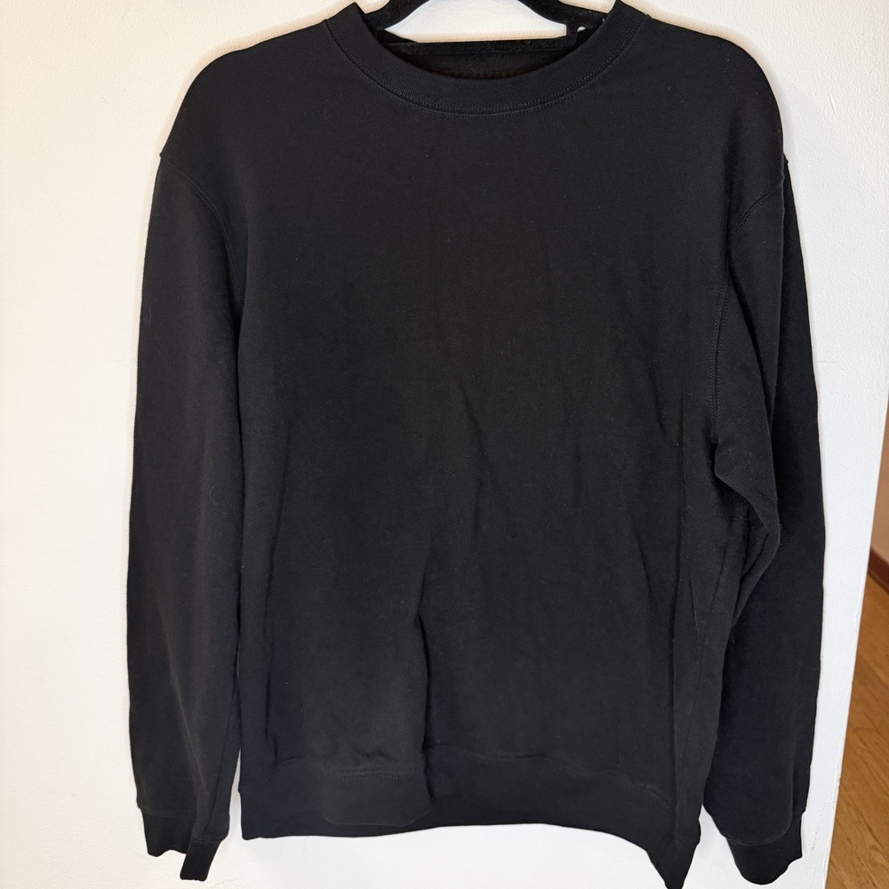 GAP M VintageSoft Fleece Black Crewneck Sweatshirt Unisex Minimalist Casual